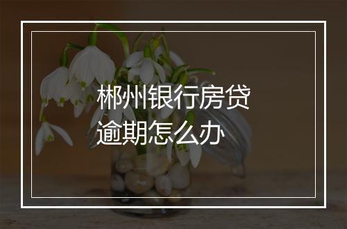 郴州银行房贷逾期怎么办