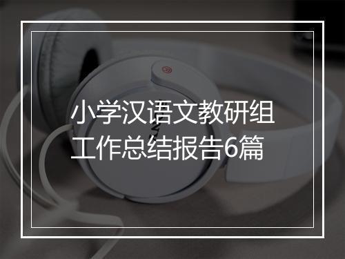 小学汉语文教研组工作总结报告6篇