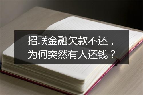 招联金融欠款不还，为何突然有人还钱？