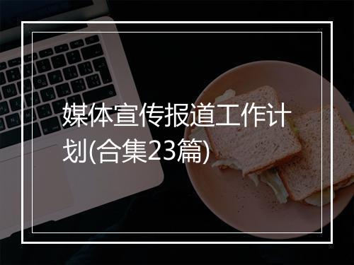 媒体宣传报道工作计划(合集23篇)