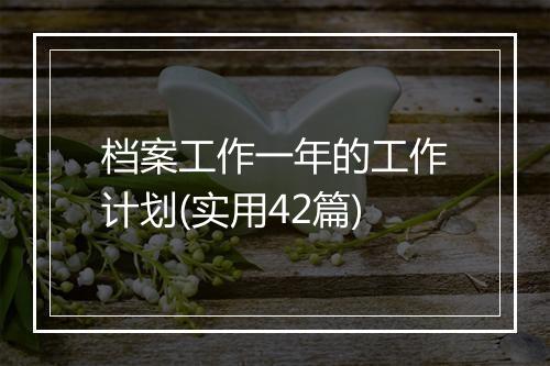 档案工作一年的工作计划(实用42篇)
