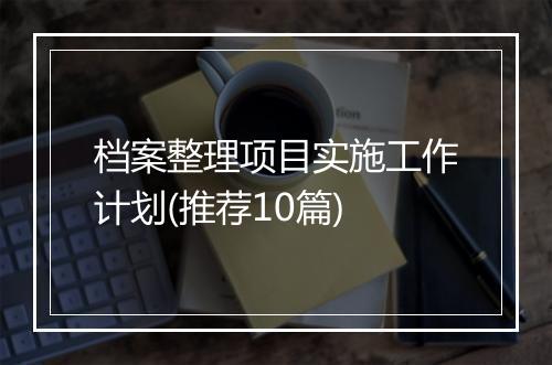 档案整理项目实施工作计划(推荐10篇)