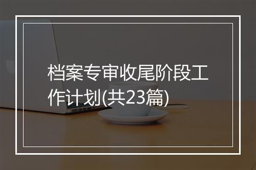 档案专审收尾阶段工作计划(共23篇)