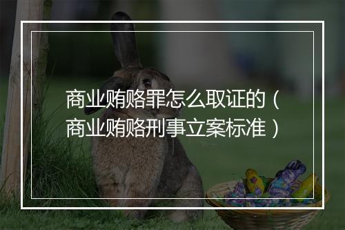 商业贿赂罪怎么取证的（商业贿赂刑事立案标准）