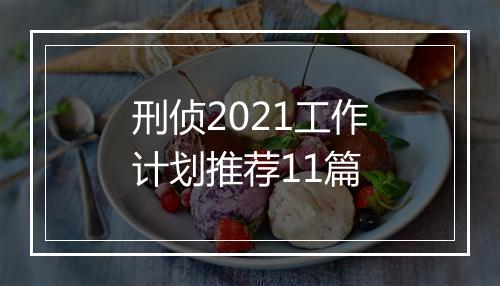 刑侦2021工作计划推荐11篇