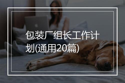 包装厂组长工作计划(通用20篇)