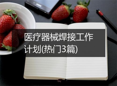医疗器械焊接工作计划(热门3篇)