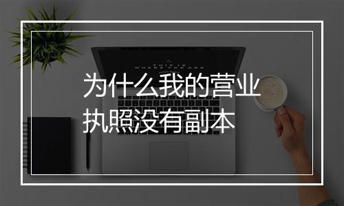 为什么我的营业执照没有副本