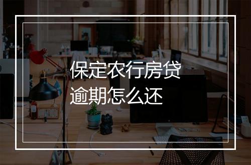 保定农行房贷逾期怎么还