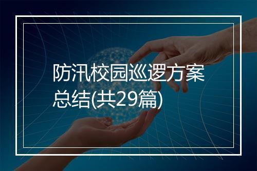 防汛校园巡逻方案总结(共29篇)