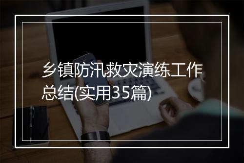 乡镇防汛救灾演练工作总结(实用35篇)