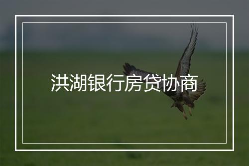 洪湖银行房贷协商