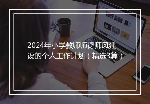 2024年小学教师师德师风建设的个人工作计划（精选3篇）