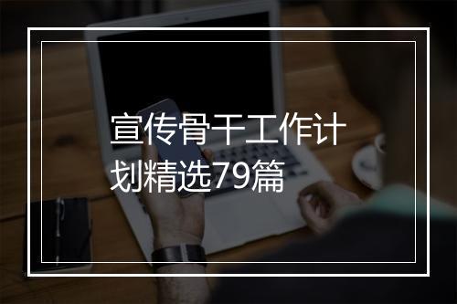 宣传骨干工作计划精选79篇