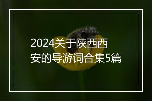 2024关于陕西西安的导游词合集5篇