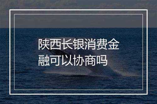 陕西长银消费金融可以协商吗