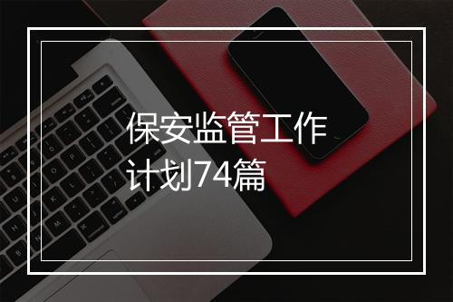 保安监管工作计划74篇