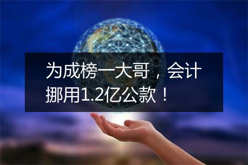 为成榜一大哥，会计挪用1.2亿公款！