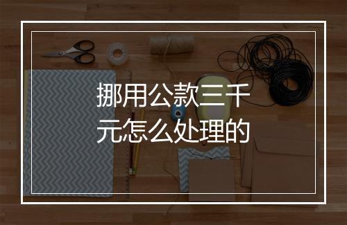 挪用公款三千元怎么处理的
