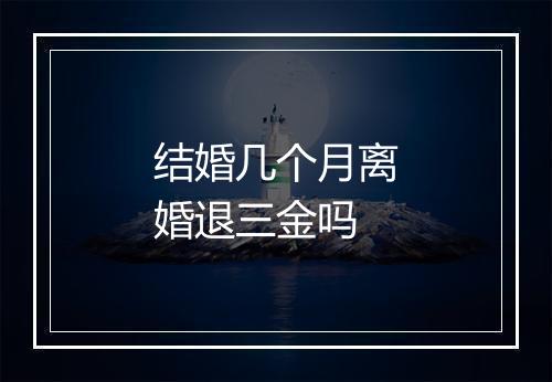 结婚几个月离婚退三金吗