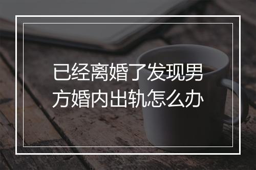 已经离婚了发现男方婚内出轨怎么办