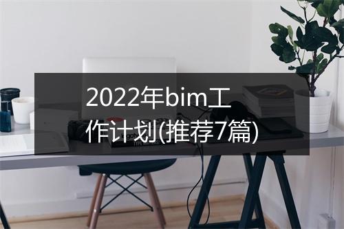 2022年bim工作计划(推荐7篇)