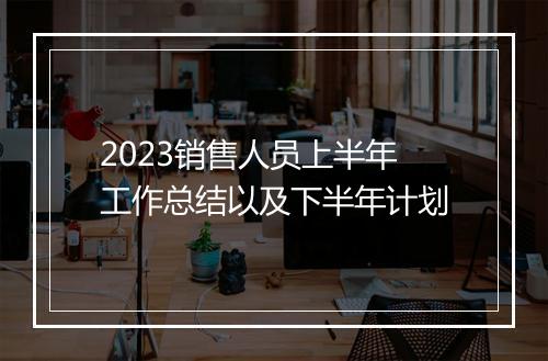 2023销售人员上半年工作总结以及下半年计划