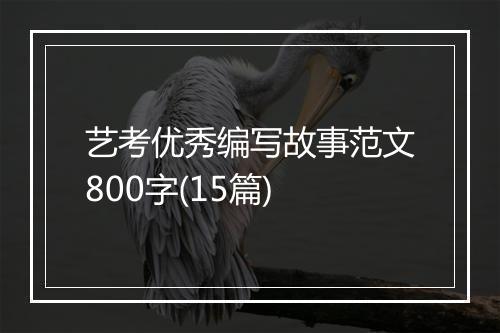 艺考优秀编写故事范文800字(15篇)