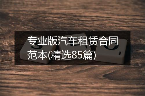 专业版汽车租赁合同范本(精选85篇)