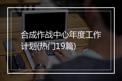 合成作战中心年度工作计划(热门19篇)
