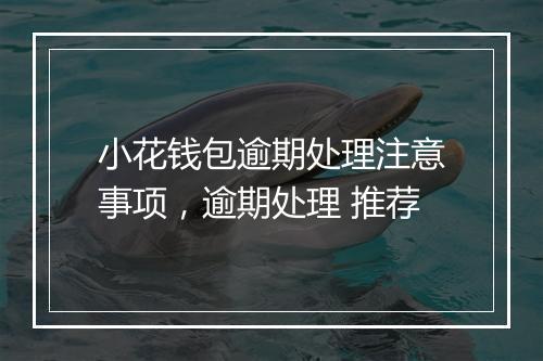 小花钱包逾期处理注意事项，逾期处理 推荐