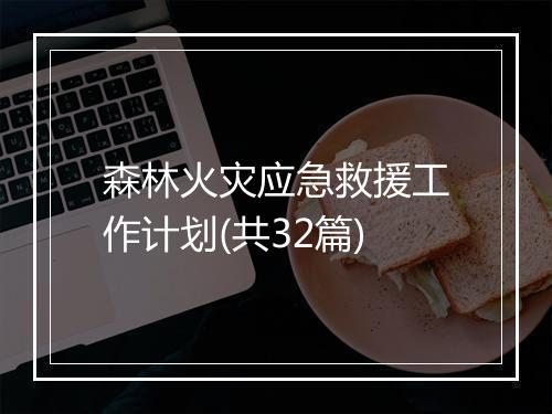 森林火灾应急救援工作计划(共32篇)