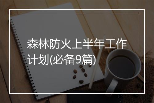 森林防火上半年工作计划(必备9篇)