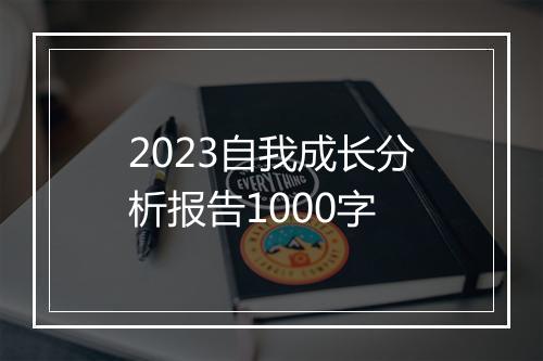 2023自我成长分析报告1000字