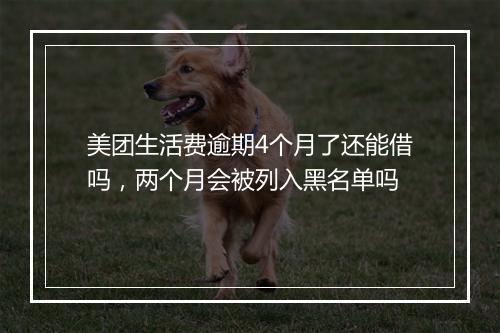 美团生活费逾期4个月了还能借吗，两个月会被列入黑名单吗