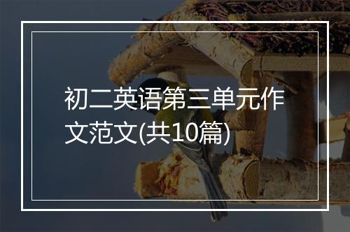 初二英语第三单元作文范文(共10篇)
