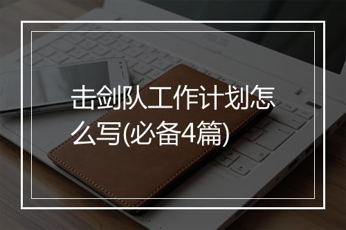 击剑队工作计划怎么写(必备4篇)