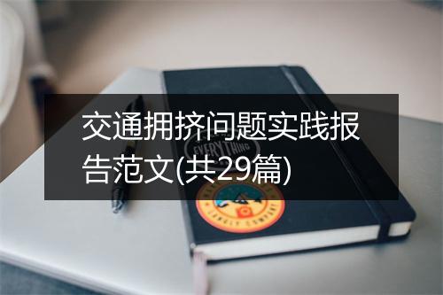 交通拥挤问题实践报告范文(共29篇)