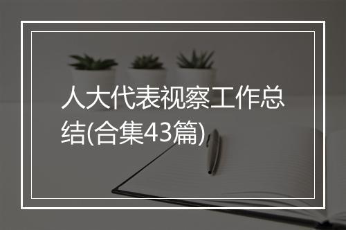 人大代表视察工作总结(合集43篇)