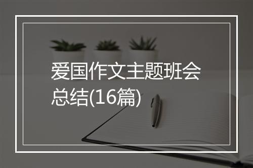 爱国作文主题班会总结(16篇)