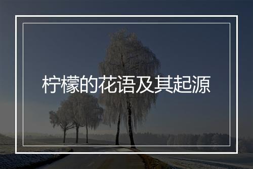 柠檬的花语及其起源