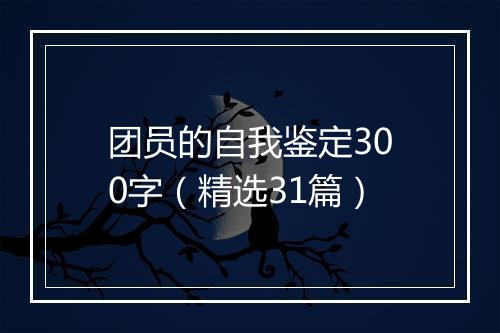 团员的自我鉴定300字（精选31篇）
