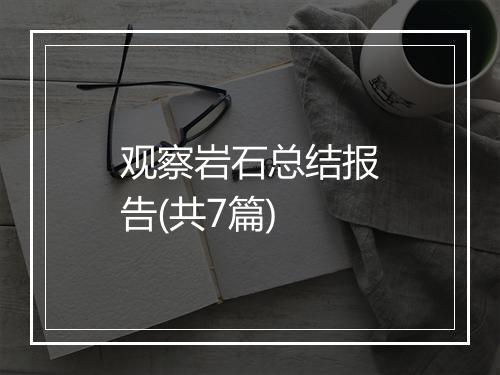 观察岩石总结报告(共7篇)