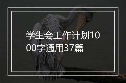 学生会工作计划1000字通用37篇