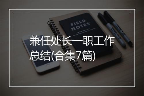 兼任处长一职工作总结(合集7篇)