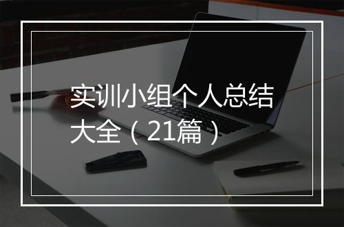 实训小组个人总结大全（21篇）