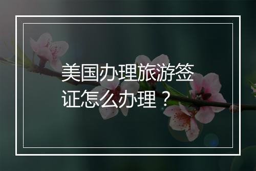 美国办理旅游签证怎么办理？