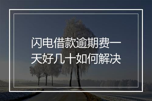 闪电借款逾期费一天好几十如何解决