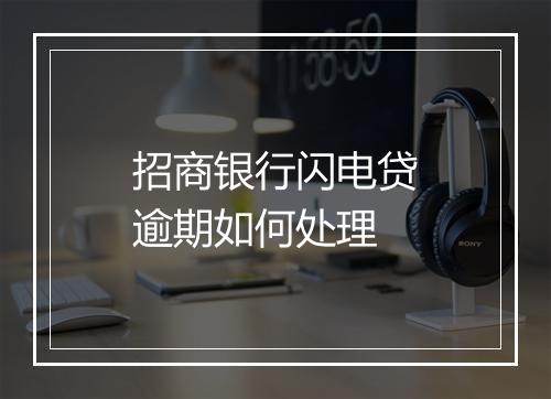 招商银行闪电贷逾期如何处理