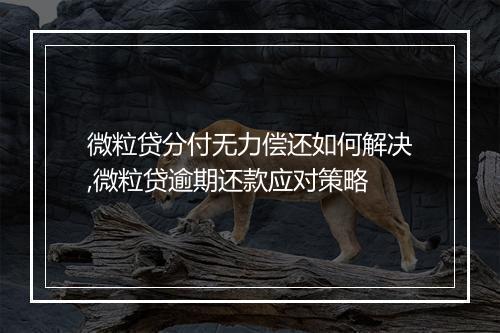 微粒贷分付无力偿还如何解决,微粒贷逾期还款应对策略